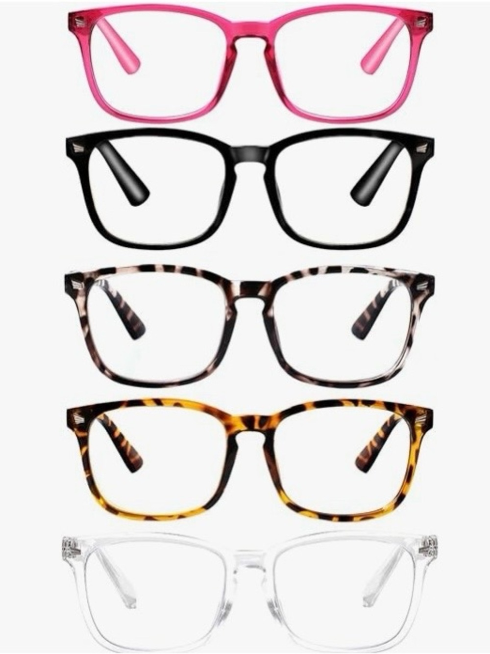 5 Pack Blue Light
Blocking Reading Glasses, Spring Hinge Anti UV Ray Filter